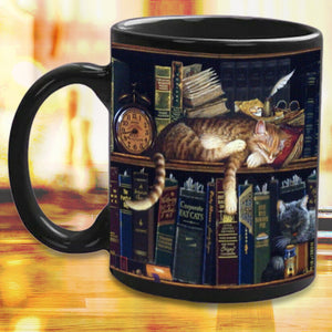 Kattbokälskare keramisk kaffemugg
