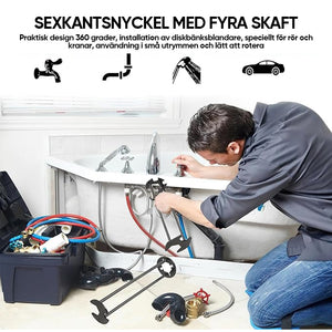 Sexkantsnyckel med fyra käftar