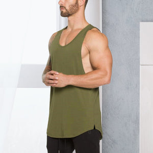 Solid color men's fitness tank top