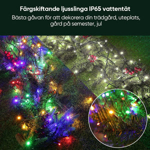 100 LED solcellsdrivna ljusslingor