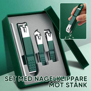 Set med stänkskyddade nagelklippare