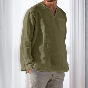 Men‘s Long-sleeved Linen Shirt