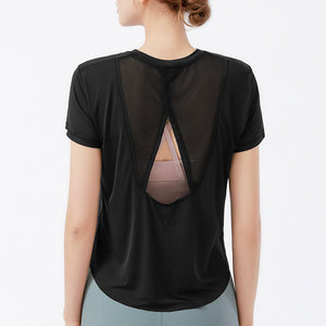 Utskärning vacker back yoga T-shirt