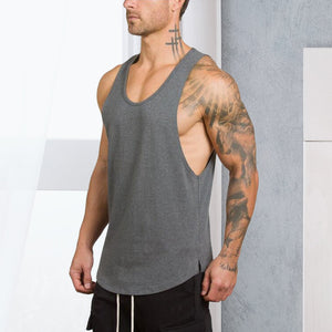 Solid color men's fitness tank top