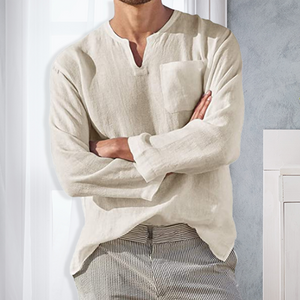 Men‘s Long-sleeved Linen Shirt