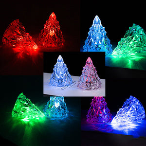 Mini LED Kristal Julgran Nattlampa