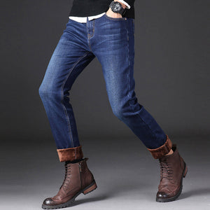 Male Loose Stretchy Denim Straight Pants