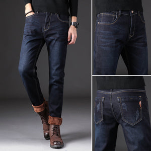 Male Loose Stretchy Denim Straight Pants