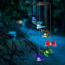 Ladda upp bild till gallerivisning, Färgbyte Solar LED Vattentät Fjäril Wind Chimes
