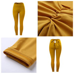 Peach Buttock Bowknot Yoga Byxor