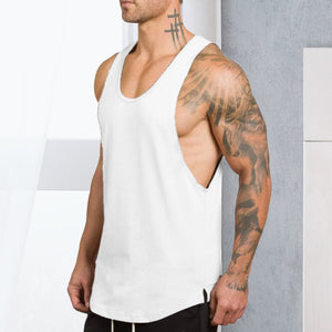 Solid color men's fitness tank top