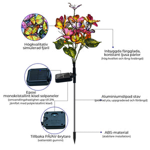 Solar fjärils trädgårdsljus