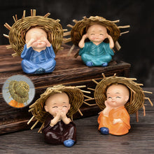 Ladda upp bild till gallerivisning, Babyhatt i polyresin Monk Buddha Idols (4st)
