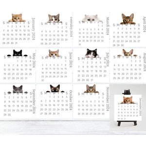 🐱2024 kikar kattskrivbordskalender