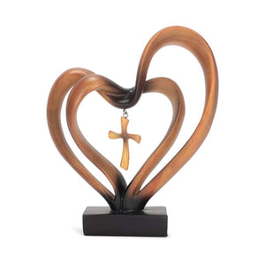 Jesus Entwined Hearts Cross