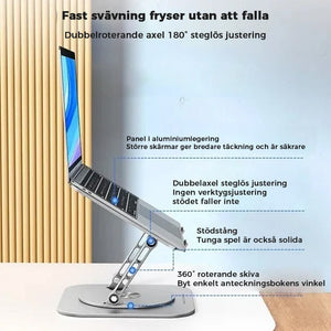 Roterande bärbar datorhållare i aluminiumlegering