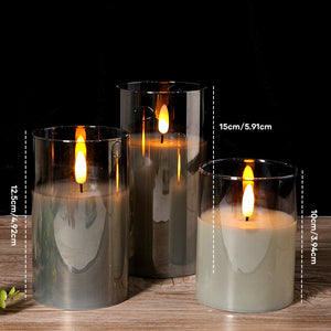 🕯️3D-glas realistiskt varmt ljus LED-ljus