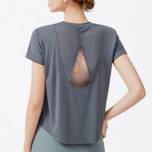 Utskärning vacker back yoga T-shirt