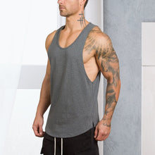 Ladda upp bild till gallerivisning, Solid color men&#39;s fitness tank top
