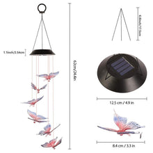 Ladda upp bild till gallerivisning, Färgbyte Solar LED Vattentät Fjäril Wind Chimes
