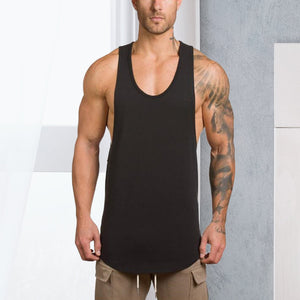 Solid color men's fitness tank top