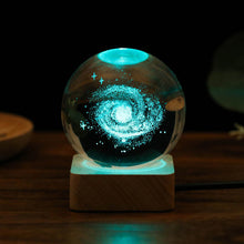 Ladda upp bild till gallerivisning, 3D Galaxy Nattljus Dekor Krystalkul lampa
