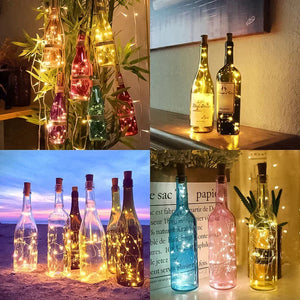 🍾LED vinflaska ljus kork nattlampa DIY Decor Lift