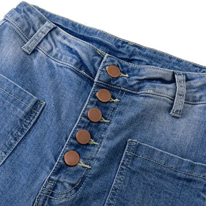 Jeans med hög midja och utsvängning