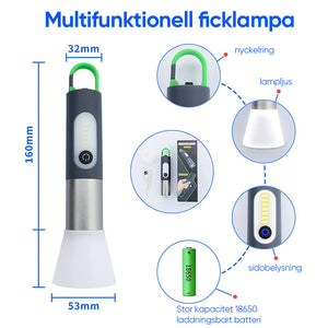 LED-uppladdningsbara ficklampa