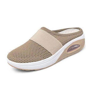 Slingback platt sandaler i mesh för kvinnor