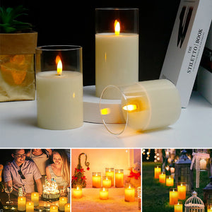 🕯️3D-glas realistiskt varmt ljus LED-ljus