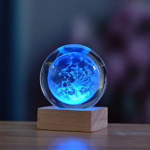 3D Galaxy Nattljus Dekor Krystalkul lampa